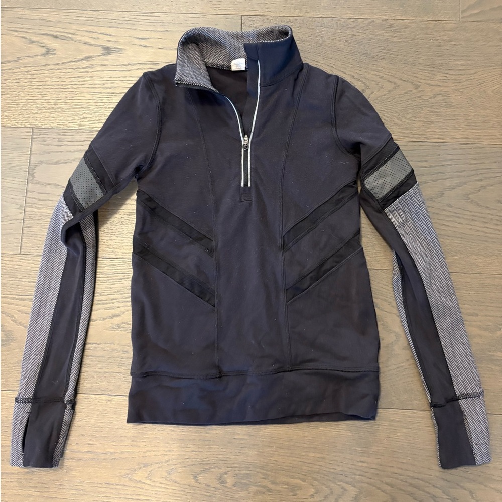 Ivivva by Lululemon black girls half zip jacket sz 10 brand new